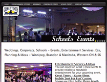 Tablet Screenshot of greattimesevents.com